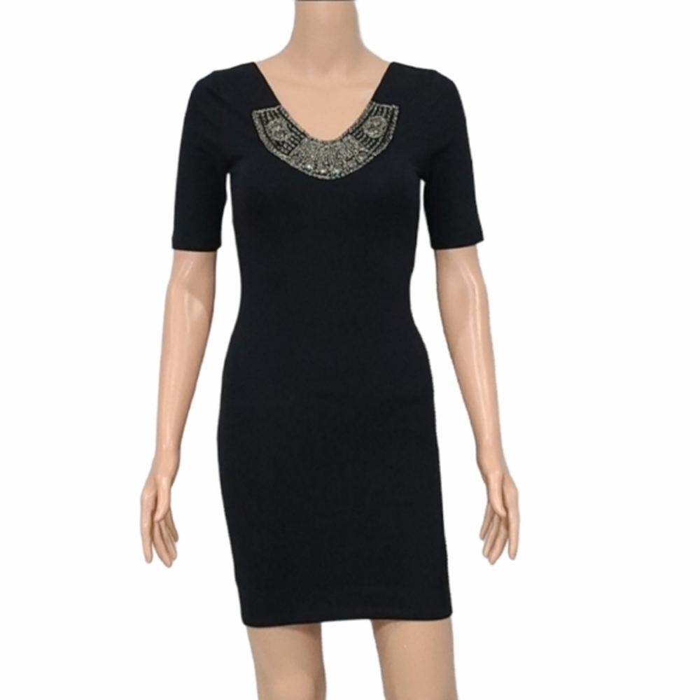 XHILARATION STRETCH SHORT BLACK DRESS XS